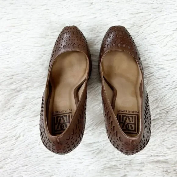 Pour La Victoire‎ Veder Hazelnut Brown Laser Cutout Platform Heels Size 7.5 - Picture 3 of 9